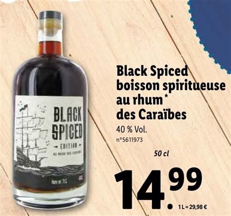 Promo Black Spiced Boisson Spiritueuse Au Rhum Des Cara Bes Chez Lidl