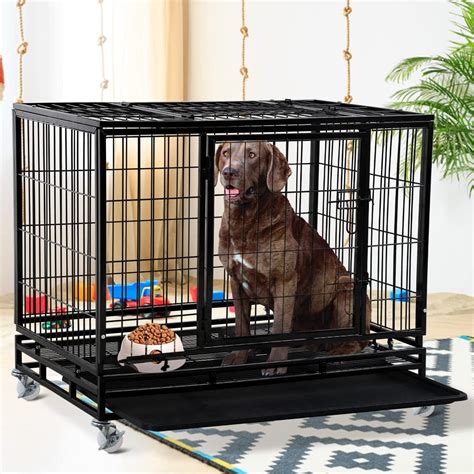 Buy 42 Inches Dog Crates For Large Dogs Dog Kennels Metal Crate Heavy