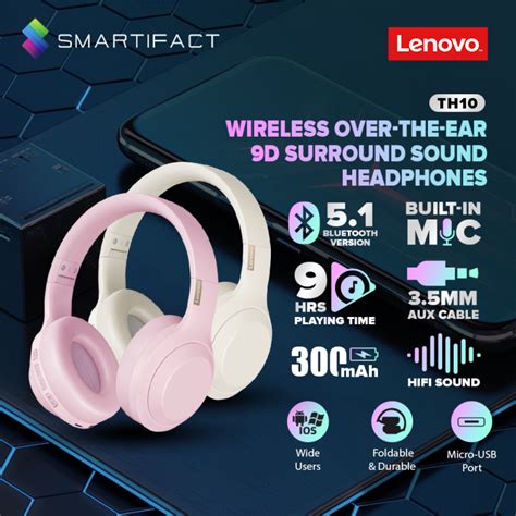 Lenovo Thinkplus Th Over The Ear Wireless Headphones Hifi Stereo