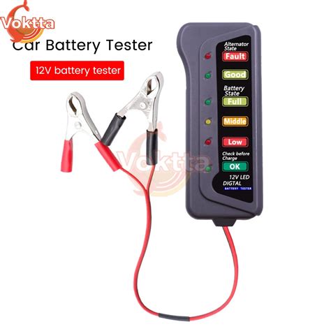 12v Battery Tester Digital Battery Alternator Tester Positive And