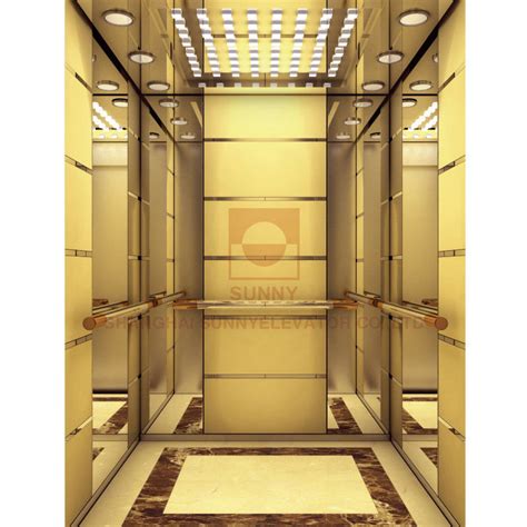 Painted Modelling Stainless Gold Elevator Cabin Design Acrylic Light