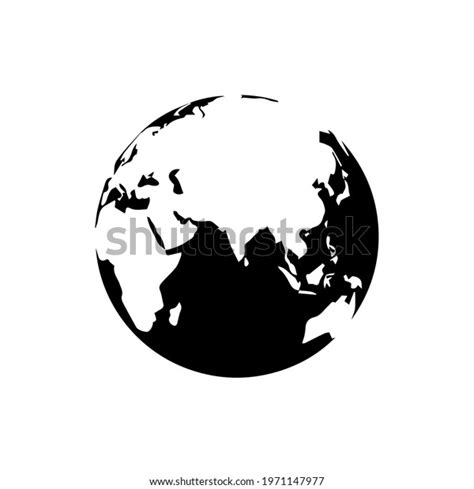 World Black Vector Silhouette On White Stock Vector Royalty Free