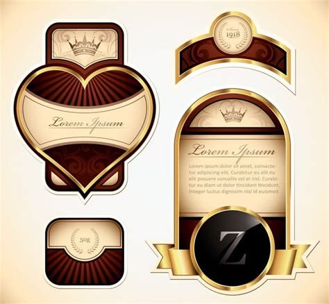 The Shape Of The Gold Label Multiple Eps Vector Uidownload