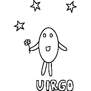 Primitive Virgo Zodiac Coloring Page