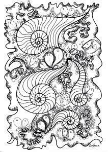 Coloriages de Zentangle difficiles pour adultes Gratuits à imprimer