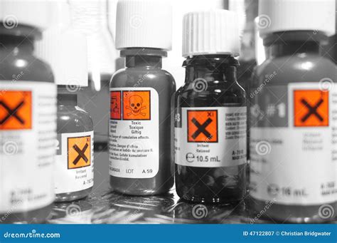 Chemicals bottles a stock image. Image of corrosive, labels - 47122807