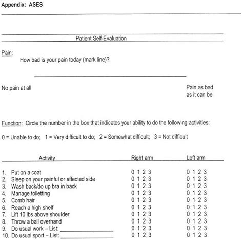 American Shoulder And Elbow Surgeons Standardized Shoulder Assessment