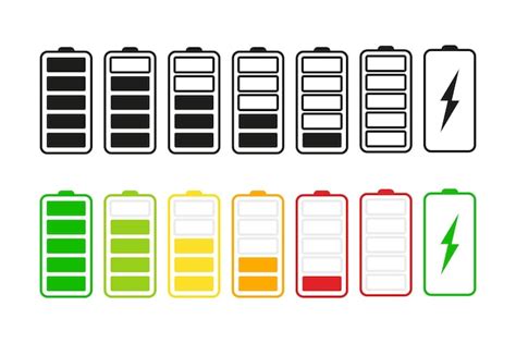 Premium Vector Battery Icons Set Set Of Battery Charge Level