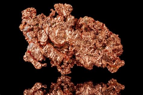 Premium Photo Macro Mineral Stone Copper On Black Background