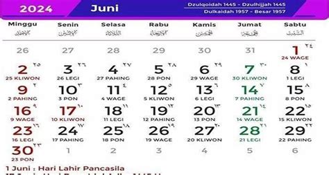 Daftar Tanggal Merah Dan Cuti Bersama Juni Artikel Blog