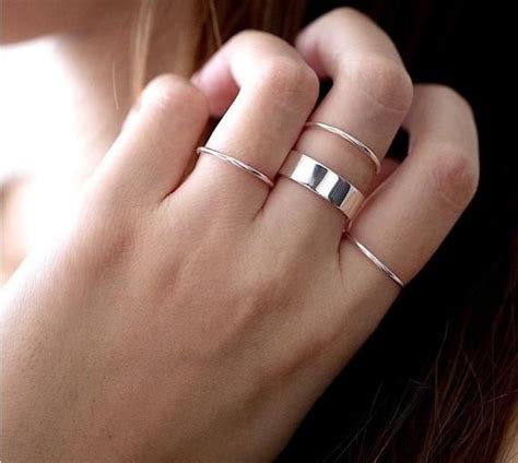 Skinny Stacking Ring In Silver Silver Rings Silver Rings Simple