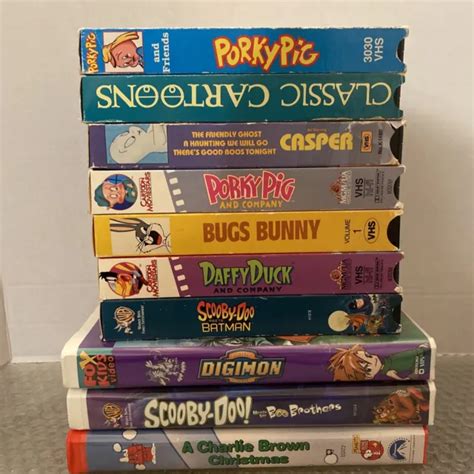 Lot De 10 Bandes Dessinées Vhs Digimon Scooby Doo Cochon Porc Canard Rainur Lapin Eur 1897