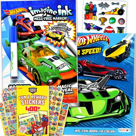 Hot Wheels Juego de libros de actividades para colorear para niños paquete con libros para