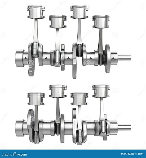 Pistons And Crankshaft Four Cylinder Engine Royalty Free Stock Photo