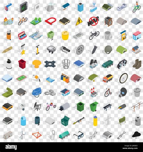 100 Iron Icons Set Isometric 3d Style Stock Vector Image And Art Alamy