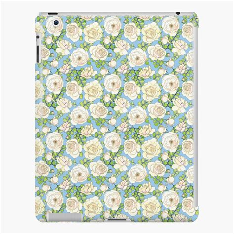 English Garden Roses And Maidenhair Ferns Light Blue Ipad Case And Skin