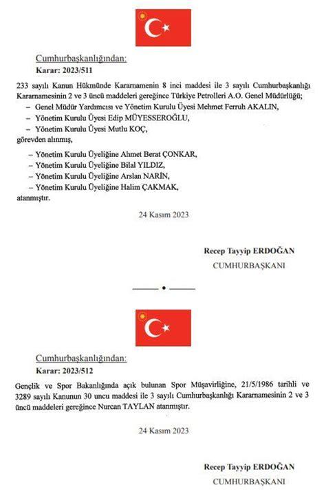 Atama Kararlar Resmi Gazete De Baz Bakanl Klara Ve Kamu Kurumlar Na