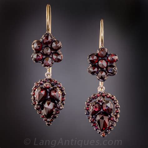 Bohemian Garnet Drop Earrings