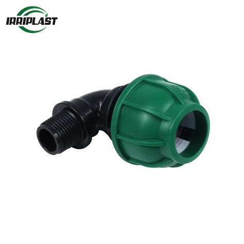 HDPE PP Compression Fittings Plastic Connector Pn10 Male Threaded Elbow