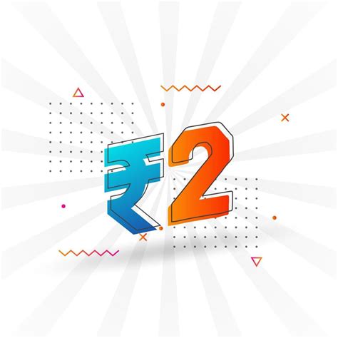 2 Indian Rupee Vector Currency Image 2 Rupee Symbol Bold Text Vector