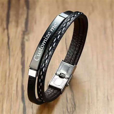 Uomo Personalizzato Bracciale In Pelle Custom Morse Codice Etsy