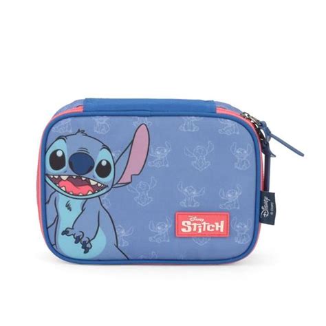 Estojo Box Pens Oficial Stitch Disney Luxcel Azul Estojo