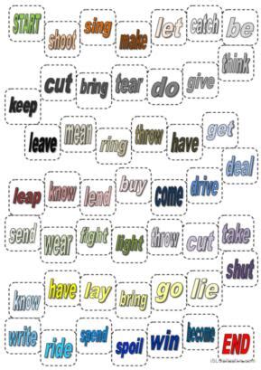 Set1 Irregular Verbs Cards Phonetic Transcription ESL Worksheet By