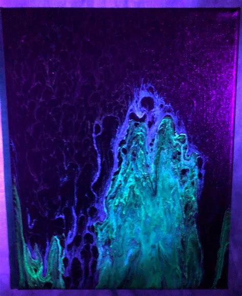 8x10 UV Reactive Acrylic Pour Painting Etsy