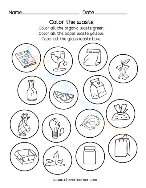 Color The Waste Worksheet