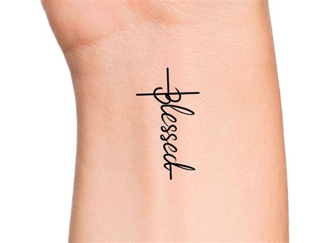 Blessed Cross Temporary Tattoo / Religious Tattoo - Etsy