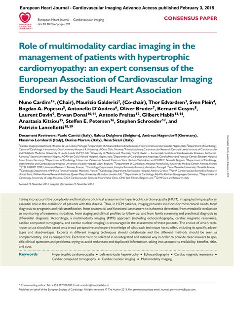 Pdf Role Of Multimodality Cardiac Imaging In The Management Of