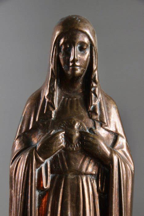 Figurine Maria Met Het Onbevlekte Hart Cm Bronze Catawiki