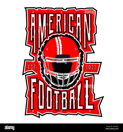 An American Football theme logo design in red color isolated on white ...