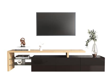 Modern Tv Meubel Met Deuren En Nissen Led S Mdf Hout En Glas