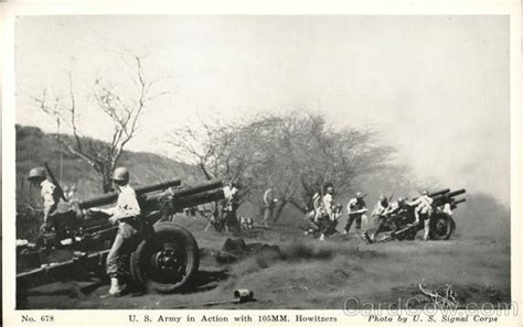 U.S. Army in Action with 105MM. Howitzers Postcard