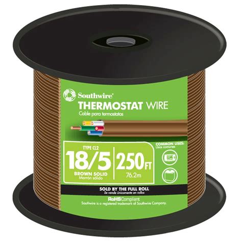 Southwire 250 Ft 18 5 Brown Solid CU Thermostat Wire 64169644 The