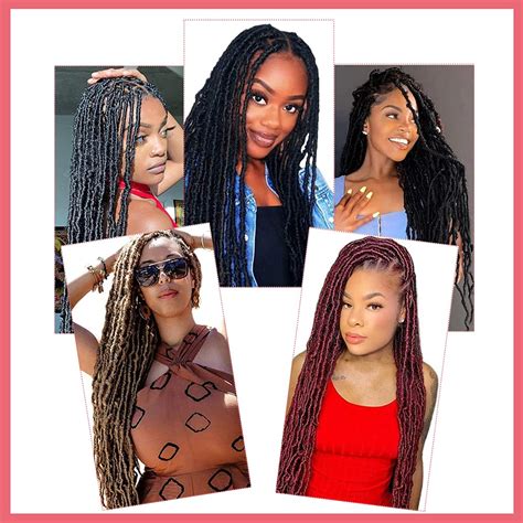 Violet 36 Inch New Faux Locs Crochet Hair 4 Packs Soft Locs Crochet