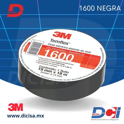 Cinta Eléctrica de Vinil Temflex 1600 Negro