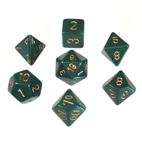 Chx 25415 Opaque Polyhedral Dusty Greencopper 7 Die Set Lets Play Games