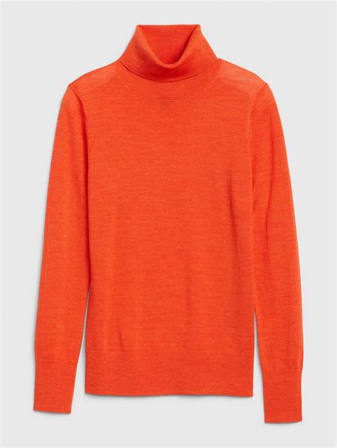 Gap Merino Turtleneck Sweater Orange Turtle Neck Turtleneck Sweater