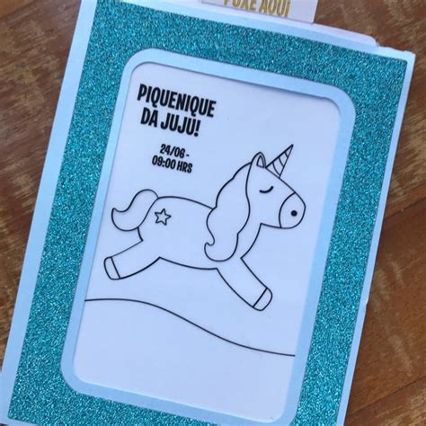 Convite Unicornio Magico Compre Produtos Personalizados No Elo7