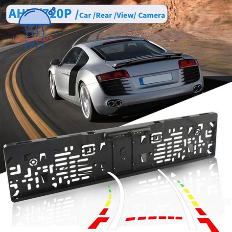 Eu Car License Plate Frame Ccd Dynamic Trajectory Rear View Camera