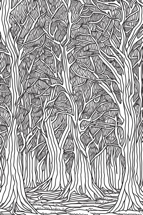 Beautiful Pine Trees Coloring Page Creative Fabrica