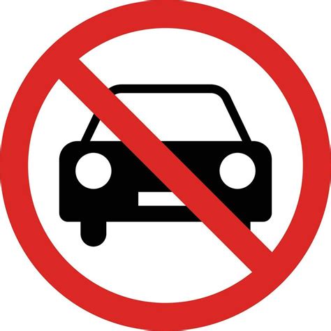 No Car Sign No Parking Traffic Sign Car Prohibition Sign Vector