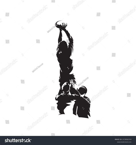 Rugby Players Lineout Abstract Isolated Vector Stock Vector (Royalty ...