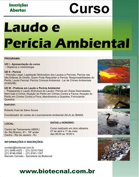 Falando De Meio Ambiente Curso Laudo E Per Cia Ambiental Biotecnal