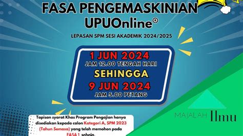 Fasa Kemaskini Upuonline Sesi Akademik Majalah Ilmu