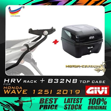 SET KOMBO KOTAK BOX GIVI B32NB TOP CASE GIVI HONDA WAVE 125I 2019 HRV