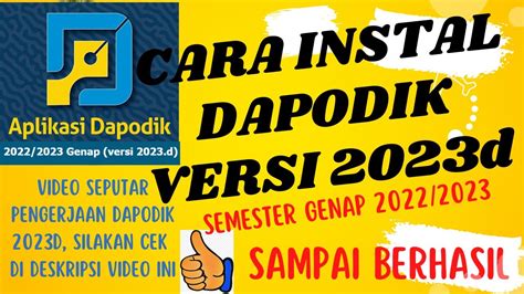 Cara Instal Dapodik 2023 D Sampai Berhasil Youtube