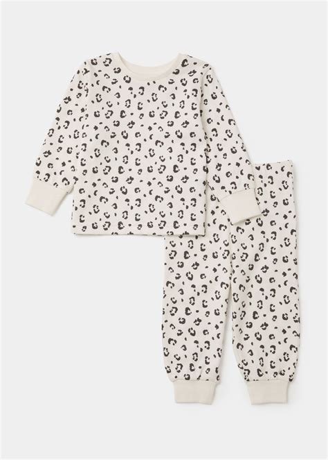 Girls Cream Leopard Print Pyjama Set 9mths 5yrs Matalan